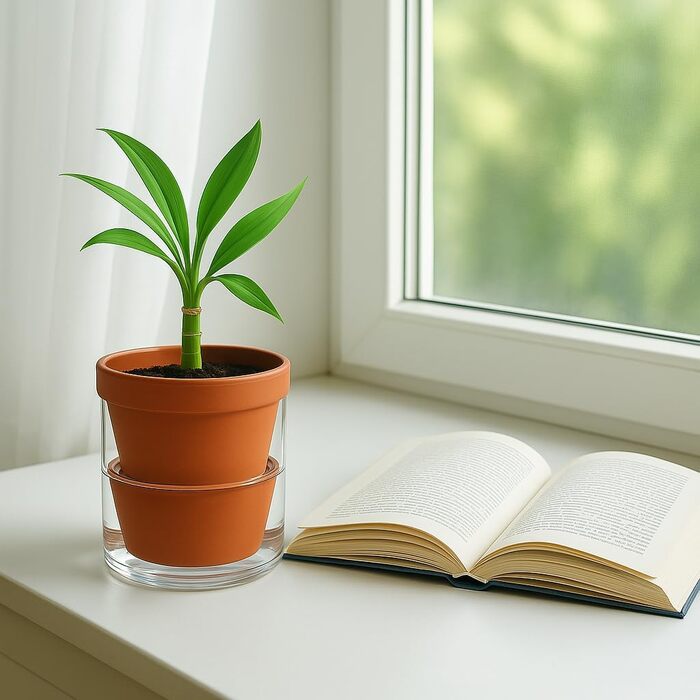 Горщик для кімнатних рослин D&39vine Dev із самополивом, теракотовий кашпо з циліндричною скляною чашкою, 3 шт., 37-ZA-1-T