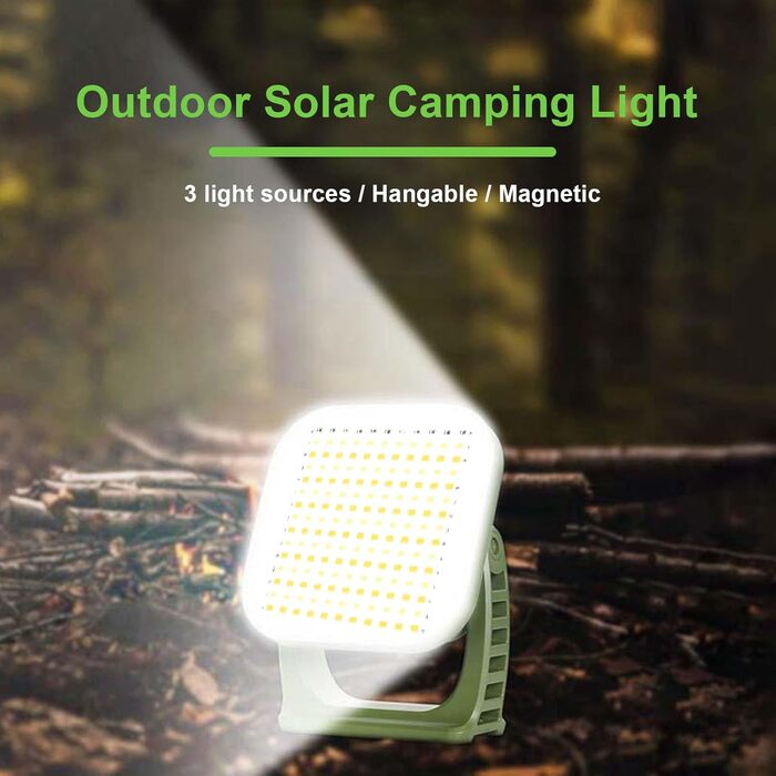 Портативний сонячний робочий ліхтар Taidda, світлодіодний кемпінговий вуличний ліхтар на сонячній енергії, 165 світлодіодів, 1800 лм, акумулятор 9000 мАг, 3 режими, водонепроникний IP65, з магнітною основою для кемпінгу, риболовлі