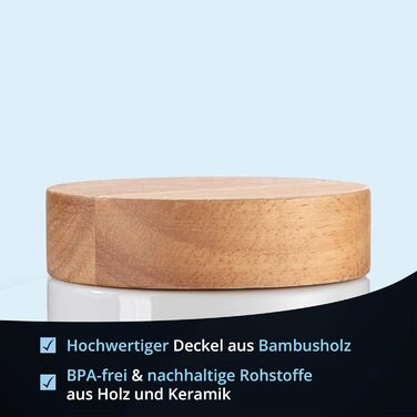 Контейнери для зберігання цибулі та часнику, керамічні, білі з дерев&39яною кришкою та бамбуком, круглі, у вінтажному сільському стилі, набір горщиків для цибулі та часнику, глянцеві, з етикеткою Цибуля та часник