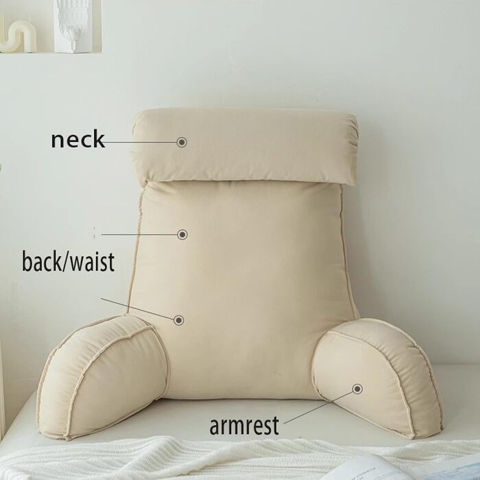 Подушка для читання на диван-ліжко, зручна подушка для шиї, затишна знімна подушка для спини, м&39яка подушка для підтримки шиї, знеболювальна, подушка для спини (сіра)