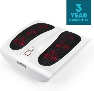 Електричний масажер для ніг HoMedics Shiatsu Massage Seat & Shiatsu Foot Massager для ніг з 18 масажними головками, глибокий догляд за ногами з функцією оздоровчого тепла - білий пучок з масажером для ніг