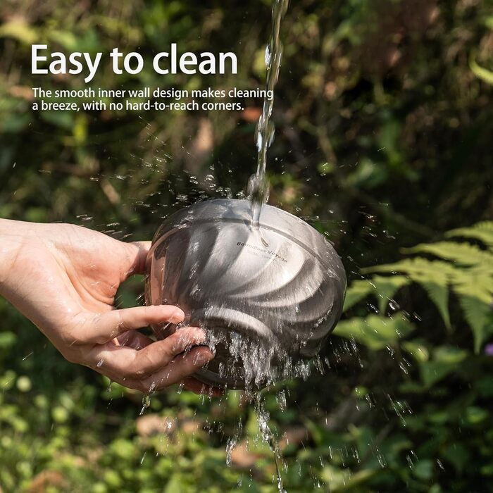 Двостінні титанові миски 500 мл вівсянка, рис, суп, миска, надлегка портативна посуд для кемпінгу на свіжому повітрі (титановий колір) Ti1168T 500 мл Ti1168t