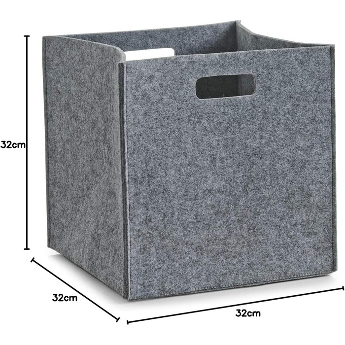 Кошик Zeller 14321, квадратний, фетр, сірий