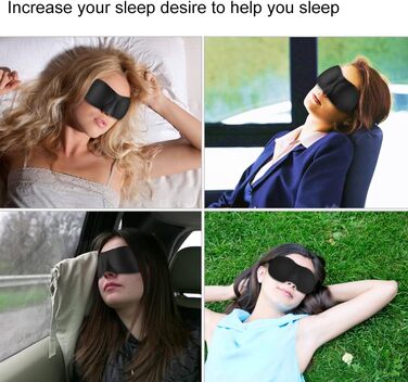 Маска для сну, зручна, регульована, 3D контур, підходить для чоловіків і жінок, 4 шт. и