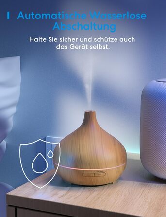 Ароматичний дифузор Meross працює з Apple HomeKit, Alexa та Google Home, розумний ультразвуковий зволожувач повітря з ефірними олі