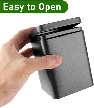 Чайні банки SHUESS, 15 шт. , для розсипного чаю, 100-250 г квадратна металева чайна банка, сірого кольору, 8x8x11 см, герметична та штабельована для зберігання розсипного чаю, кави та спецій елегантні банки для зберігання, матовий дизайн