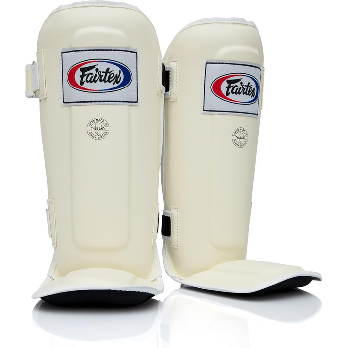 Щитки для гомілок Fairtex SP3 Muay Thai для чоловіків, жінок та дітей Тренування змішаних бойових мистецтв Висока якість, легкість та міцність Уникайте використання щитків під час тренувань Білий, розмір M