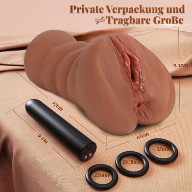 Реалістичний мастурбатор Cacuola з мінівібратором, еластичний рідкий силікон