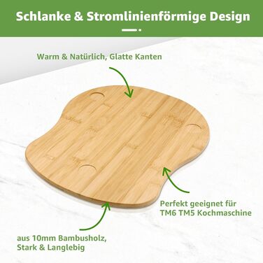 Розсувна дошка для Thermomix TM6 TM5, бамбукова розсувна дошка Аксесуари Швидкорухома дошка для кухонного комбайна Thermomix Vorwerk Ковзна дошка для Thermomix TM6