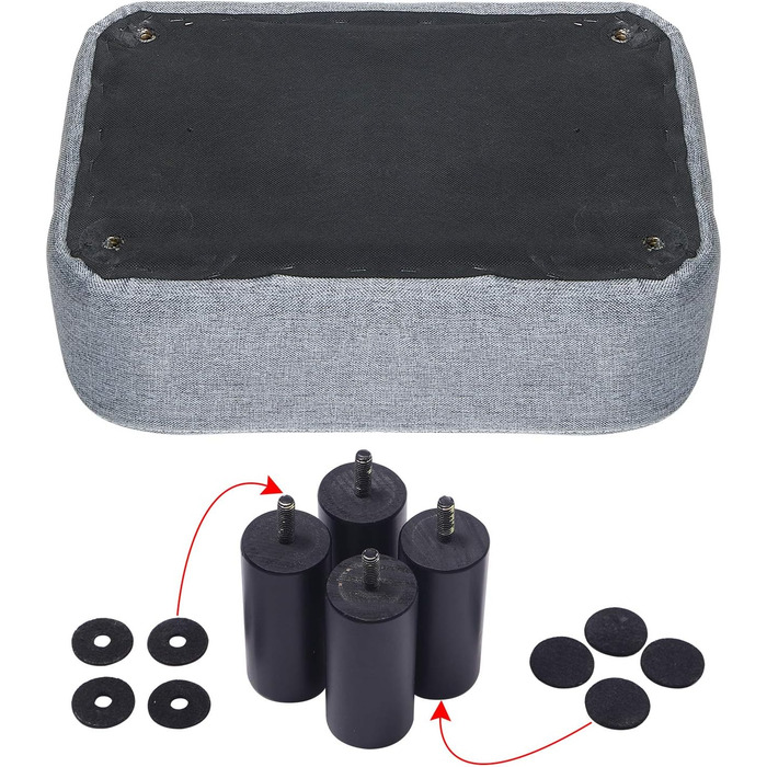 Невеликий пуф, табурет з лляної тканини, прямокутний пуф з м&39яким сидінням, соснові ніжки та м&39яке відділення для взуття для вітальні та спальні, світло-сірий RF-BD214-D Синьо-сіра тканина