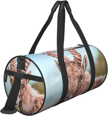 Дорожня сумка-циліндр, сірий єдиноріг на траві, спортивна сумка для чоловіків та жінок, сумка для подорожей, спортивний баул