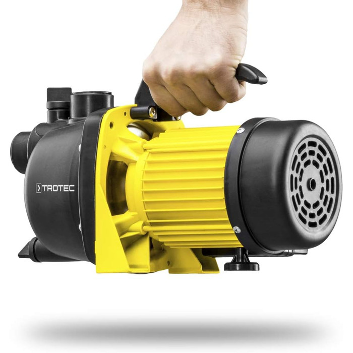 Насос садовий TROTEC TGP 1000 E потужність 3300 л/год, 1000 Вт тиск 4,2 бар, висота подачі 42 м, глибина всмоктування до 7 м, IPX4, насос для збору дощової води, цистерн, ставків