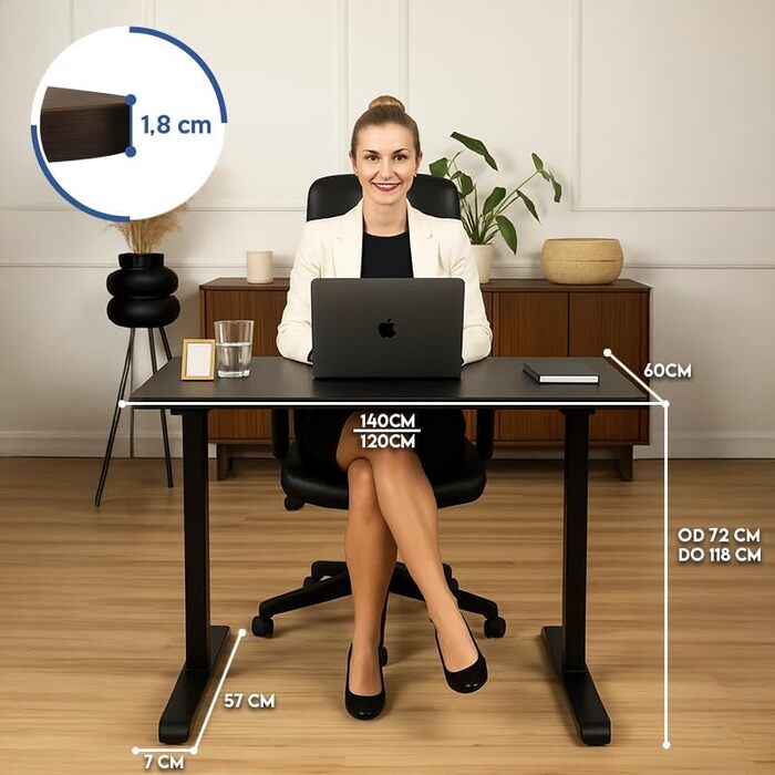 Стіл з регульованою висотою 120 x 60 см, стіл з електричним регулюванням висоти, стіл для роботи сидячи та стоячи, стіл для роботи стоячи, регульований комп&39ютерний стіл, стіл для роботи стоячи, білий, Pro Gaming