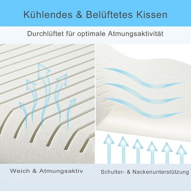 Ортопедична подушка з піни з ефектом пам&39яті 70x42x10 см, подушка для підтримки шиї для сну на боці, 2 в 1 середньої жорсткості та м&39якої, двостороння ергономічна подушка зі знімним чохлом, сертифікована Oeko-Tex, біла
