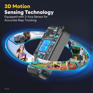 Крокомір із застібкою, крокомір без застосунку чи телефону, точний крокомір із шнурком, лічильник калорій, РК-дисплей, крокомір для ходьби, бігу, пробіжок, походів, 3D