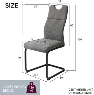 Обідні стільці JIEXI, комплект з 4 шт. , консольні стільці з високою спинкою, м&39які бічні стільці, стільці для вітальні, 150 кг (2 місця)