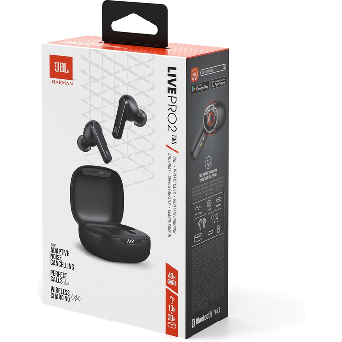 Водонепроникні, справжні бездротові навушники-вкладиші з шумозаглушенням чорного кольору - До 40 годин відтворення музики Одинарні