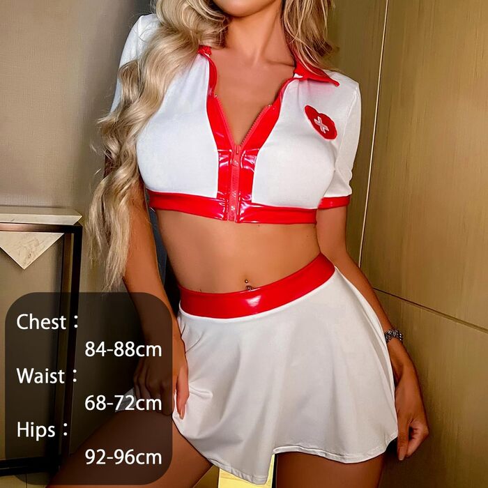 Нижня білизна VicSec Sexy Ladies Nurse Cosplay Party Глибокий V-подібний виріз Костюм медсестри Косплей Рольова гра Уніформа медсестри Костюм Уніформа медсестри 3 Style Style B-white