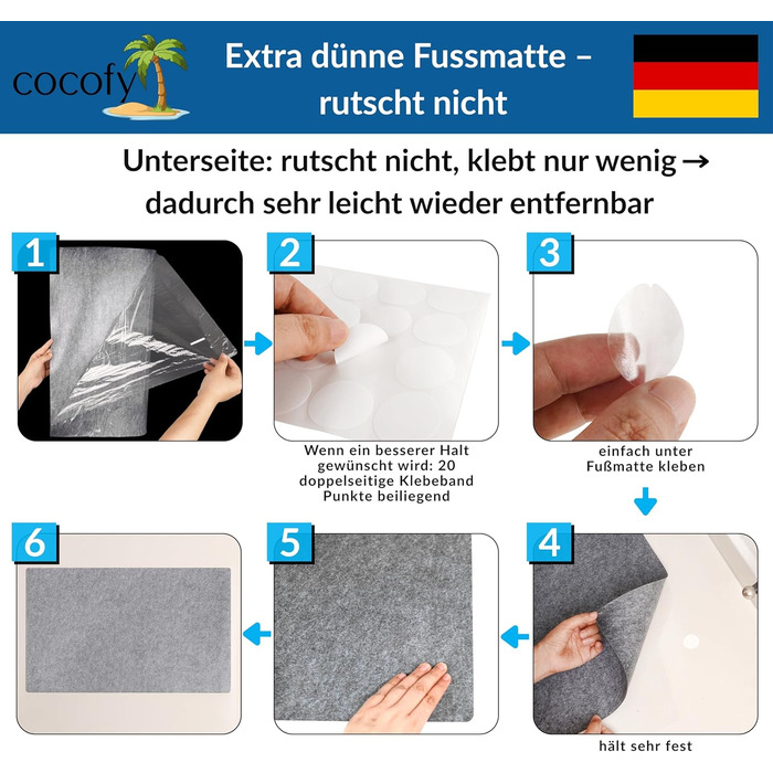 Тонкий надзвичайно плоский килимок для дверей товщиною 2 мм, 60x90 см, тонкий килимок для внутрішніх приміщень, тонкий повстяний килимок з протиковзкою підкладкою, килимок для внутрішніх приміщень, сірий, 90 см x 60 см