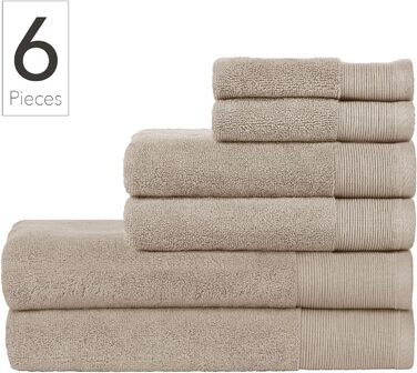 Бавовняний махровий набір рушників з 6 частин 2 банних рушники, рушники для рук та фланелі, 608 г/м, надзвичайно м'які, поглинаючі