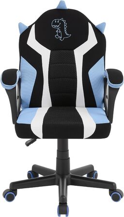 Ігрове крісло WOLTU для дітей, ергономічне дитяче робоче крісло зі спинкою та підлокітниками, для дитячих кімнат, з універсальними колесами та колесами з обважнювачами, сітчаста тканина, синій колір