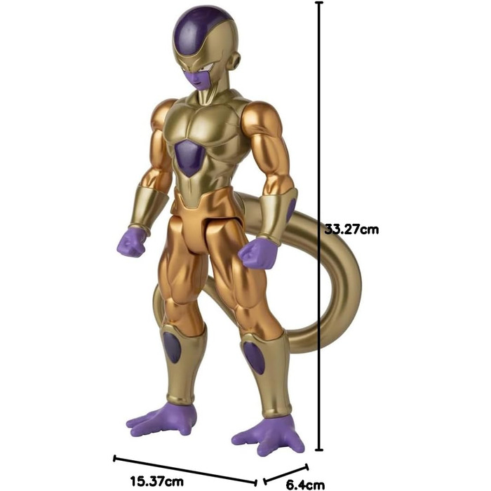 Золотий морозильник - Фігурка порушника меж 30 см - Офіційна ліцензія Dragon Ball - Велика шарнірна фігурка морозильника - Фігурка Фриза - Іграшка для дітей віком від 4 років - 36733
