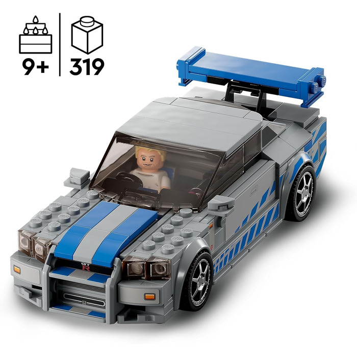 2 Fast 2 Furious Nissan Skyline GT-R (R34) Racing Car Toy to Build, 2023 Model Car Kit with Brian O&39Conner Figure 76917, 2 Fast