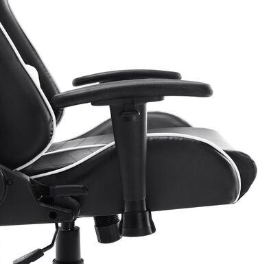 Геймерське крісло, офісне крісло, чорно-біле, штучна шкіра