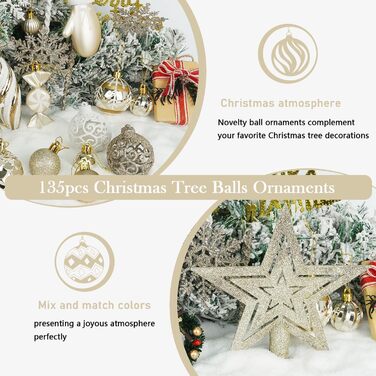 Набір різдвяних прикрас із 135 предметів для ялинки Miaikoe