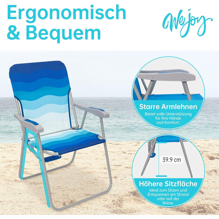 Складаний стілець, легкий, портативний, кемпінговий стілець, складний, міцний, стабільний, довговічний для саду, балкону та фестивалів, використання на вулиці як рибальський стілець, кемпінговий стілець, максимальна вага до 136 кг, 1/2 шт., , темно-синій,