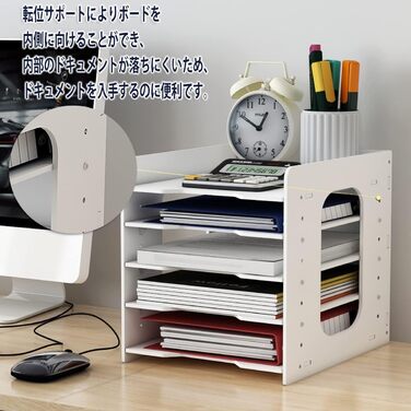 Портативний лоток для документів формату A4, лоток для листів, лотки для документів, настільний органайзер для файлів з ПВХ, лоток для паперу, система зберігання файлів, тримач для документів для офісу, навчання, школи (5 рівнів)