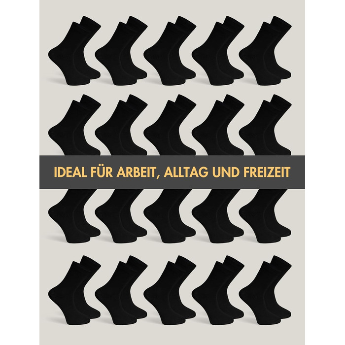 Пар чоловічих шкарпеток, бавовняні шкарпетки чорного або синього кольору, дихаючі чоловічі шкарпетки розмір 43-46 Чорний, 20