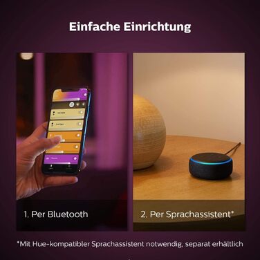Декоративна настільна лампа Philips Hue Bloom, білий/чорний