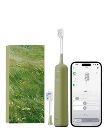 Електрична звукова зубна щітка з осциляціями та вібрацією для дорослих з додатком, 2 насадки (Зелена), (в упаковці)