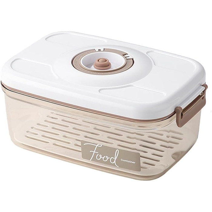 Герметична контейнер-вакууматор з кришкою, що не протікає, сумісний з вакуумним насосом для тривалого зберігання свіжості, великий об'єм (2,1 л)