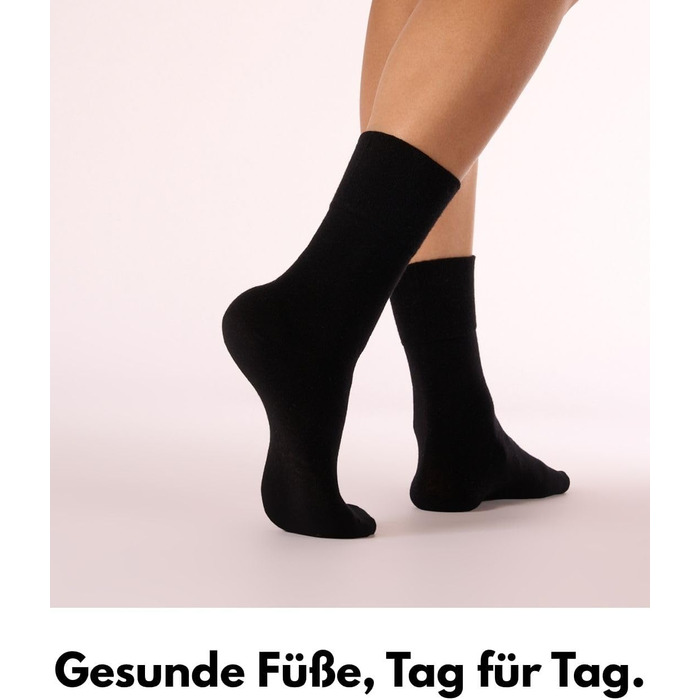 Пар діабетичних шкарпеток для чоловіків та жінок без гумки та безшовні, виготовлені з бавовни. Діабетичні шкарпетки з комфортною манжетою, без гумки, розмір 39-42, чорні., 24 10