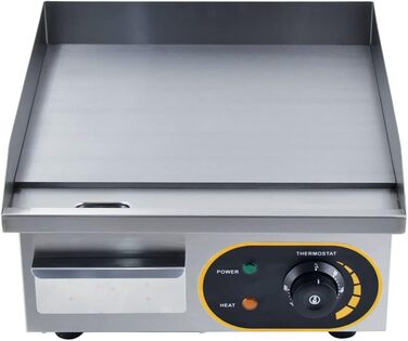 Електрична гладка сковорода, професійний гастроелектричний гриль Електрична плита для гриля з чавунною поверхнею гриля 35.5 x 30 см 1500 Вт для ресторанів, кухні, комерційних, побутових тощо. 36 x 38 x 20 см