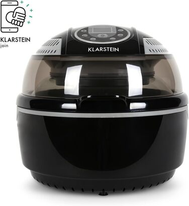 Фритюрниця Klarstein VitAir у фритюрі, 1400 Вт, смаження без жиру випічка гриль смаження, галогенний інфрачервоний нагрівальний елемент, автоматичний, антипригарне покриття, чорний класичний чорний