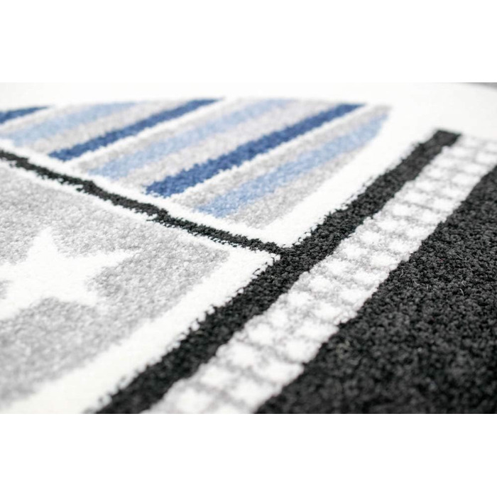 Дитячий килим ігровий килимок дитяча кімната хлопчиків морський морський картатий синій розмір 160x230 см