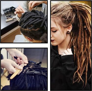 Гачок для вязання Dreadlock, набір гачків для вязання Dreadlock із 48 предметів, 6 гачків для вязання Dreadlock, вигнуті спиці різних розмірів, гачок для плетіння волосся з чохлом та інструмент для дредів