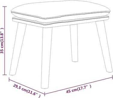 Тканинна підставка для ніг, темно-сірий, 45 x 29.5 x 35 см, 341425