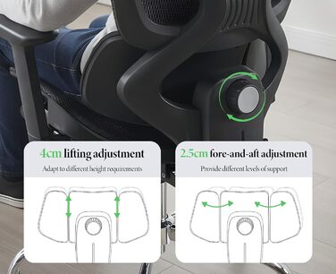 Ергономічне офісне крісло, стілець для роботи з функцією гойдання, регульована висота, виготовлений з сітчастої тканини, обертове крісло для навчання, офісу, домашнього офісу, чорний колір