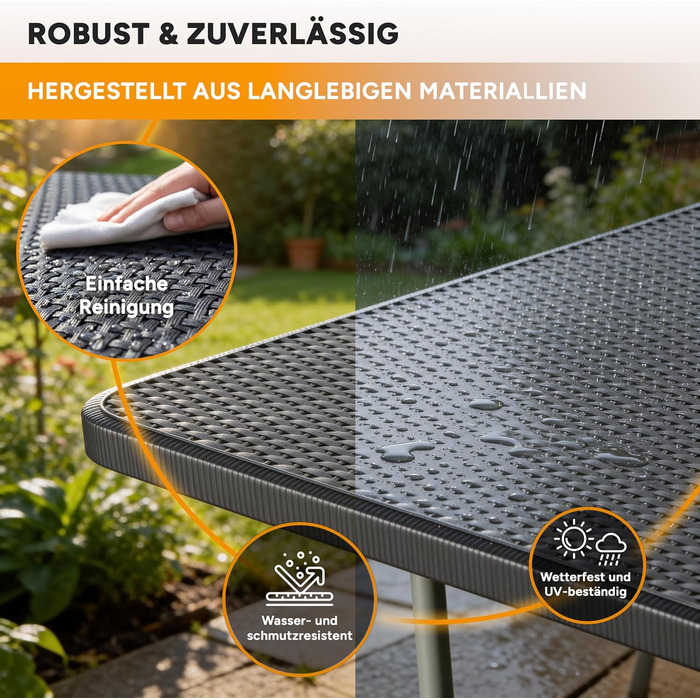 Складаний пластиковий набір для пивного саду Складаний набір пивних столів зі столом та 2 лавками Всепогодний складаний набір для саду, вечірки та кемпінгу 1