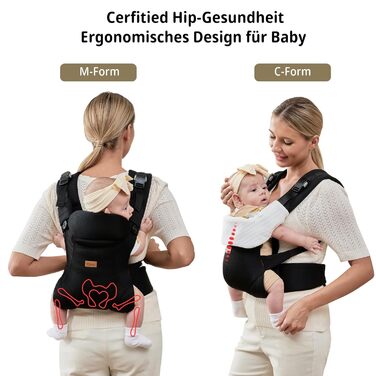 Найкраща люлька-переноска для новонароджених, магнітна люлька 4-в-1 із застібкою та нагрудником із регульованою дихаючою опорою дл