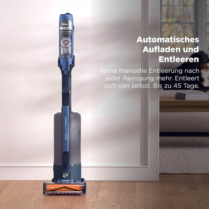 Акумуляторний пилосос Shark Detect Speed Clean & Empty Pet Pro, шалфейно-сірий (для власників тварин автоспущення сміття)