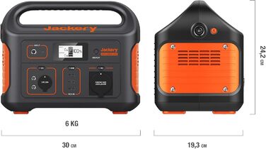 Портативна електростанція Jackery Explorer 500, мобільна електростанція 518 Втгод з розеткою 230 В/500 Вт (пікова потужність 1000 Вт) USB, мобільний блок живлення з РК-дисплеєм для вечірки, кемпінгу, автофургону, DIY E500