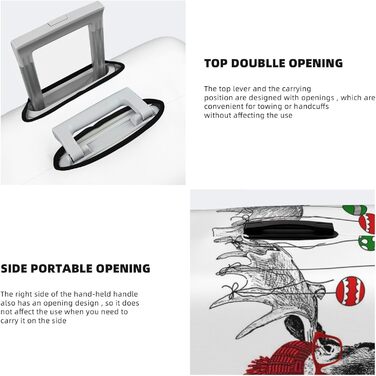 Чохол для валізи Веселий Олень, захисний, еластичний, для валіз розміром 45.7-81.3 см, Чорний, Великий