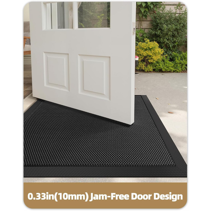 КОЛІР І ГЕОМЕТРІЯ Килимок для вловлювання бруду 43x76 см, Брудовідштовхувальний з низьким профілем, Вуличний килимок для дверей, Килимок для входу, Нековзний, Легко чиститься, Килимки для дверей, Килимки для вхідних дверей, Сірий 43 x 76 см (Прямокутний),