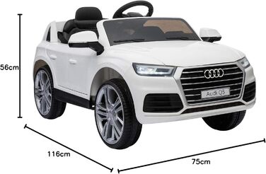 Електромобіль Playtastic Audi Q5 дитячий, до 7 км/год, на дистанційному управлінні, MP3, білий (дитячий автомобіль на дистанційном