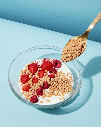 Веганські протеїнові хрусткі кульки без додавання цукру KoRo - Pea Protein Crispies, 1 кг